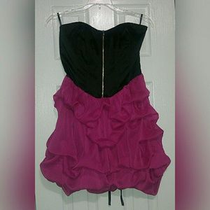 2b bebe Lace Up Corset Bustier Pink Fuchsia Dress