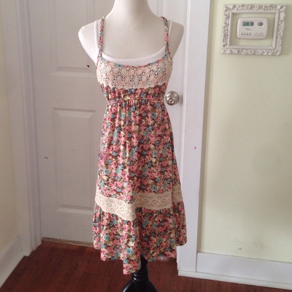 Maurice's floral crochet lace strappy dress