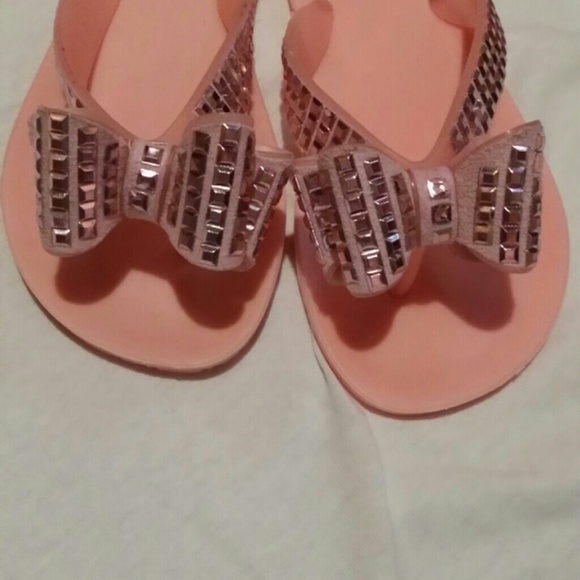 SOLD Stuart Weitzman Girls Bejeweled Flip Flops - Picture 1 of 3