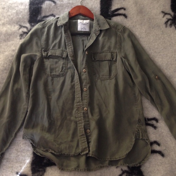 Army Green Button Down