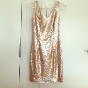 Rose gold sequin cocktail dress