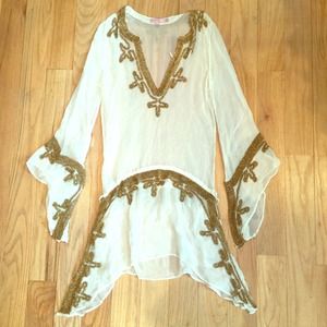 Chiffon beaded coverup