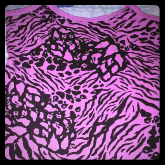 OP cheetah and zebra print tank top - Picture 1 of 1