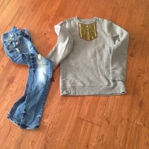 Grey embellished sweatshirt