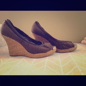 Brown wedge shoes