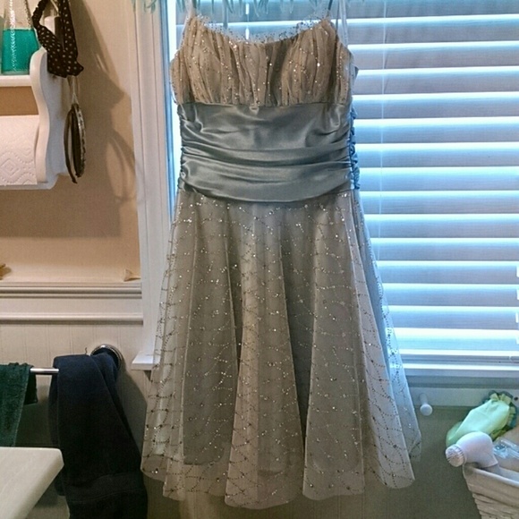 Short spaghetti strap formal dress