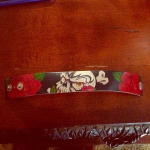 Skull and Rose Cuff Bracelet