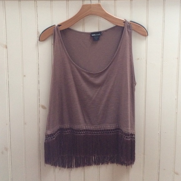 Brown Fringe Tanktop