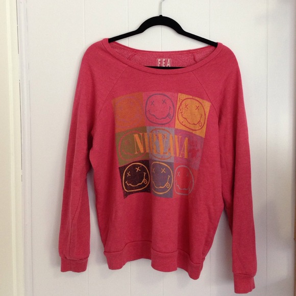 Berry pink colored nirvana sweatshirt!