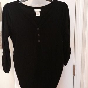 Black top, white tank, navy and grey khaki pants