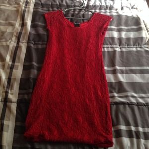 Red lacy dress