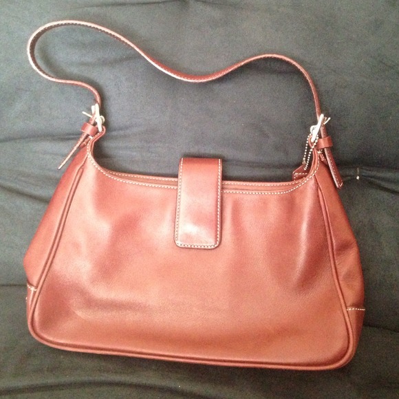 Coach black raspberry leather purse