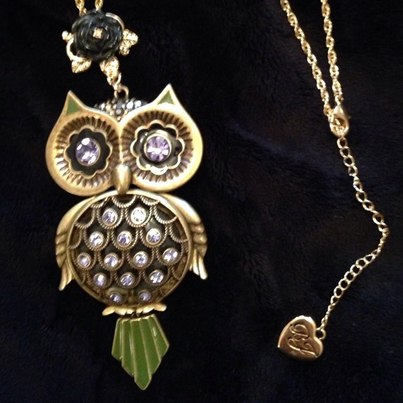 Betsy Johnson long Owl Necklace