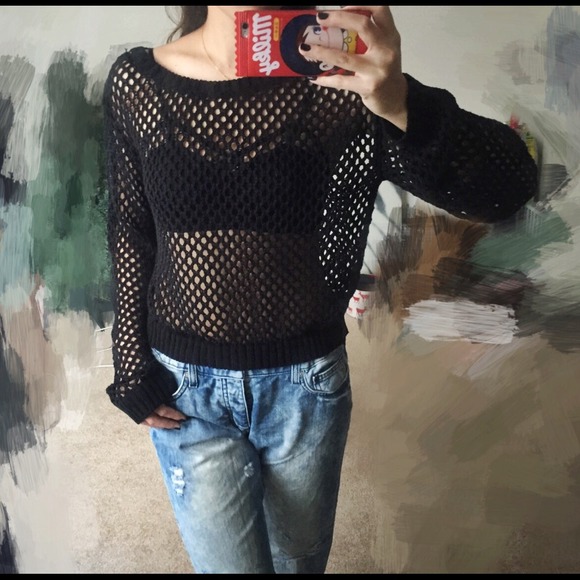 Bershka Sweaters - Bershka fishnet sweater