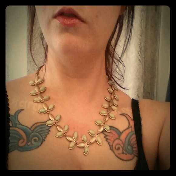 Beautiful mint green and gold colored necklace