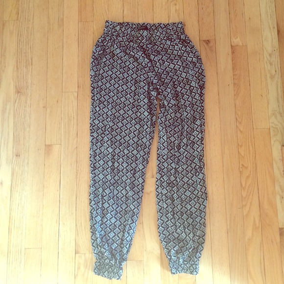 Black and white jogger pants