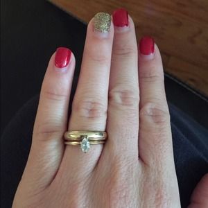14k diamond ring and gold band