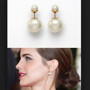 Double pearl earrings - inspired by Dior