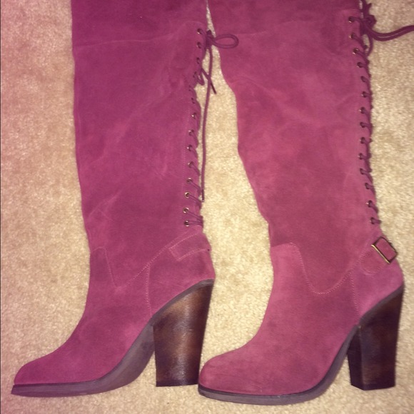 NWOT Cranberry Suede Boots - Picture 3 of 3