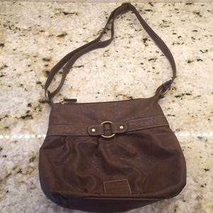 Brown Leather Boho Cross Body Bag