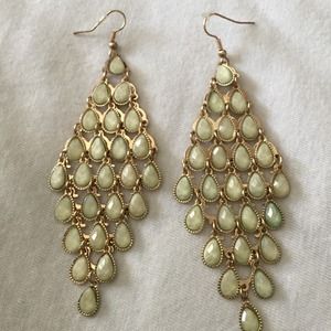 Green chandelier earrings