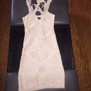 Bebe gold slight shimmer dress