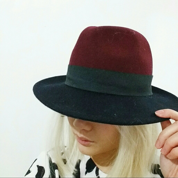 FOREVER 21 Colorblock Wool Fedora Hat