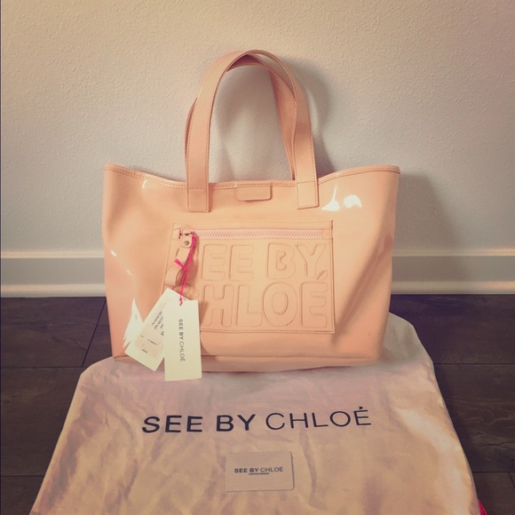 Large SEE BY CHLOE Patent Leather Shoulder Bag