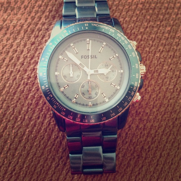 Fossil  Stella Teal Aluminum Chronograph Watch