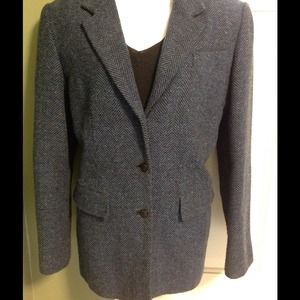 Navy Blue Levine Classics Wool Blazer Size 10