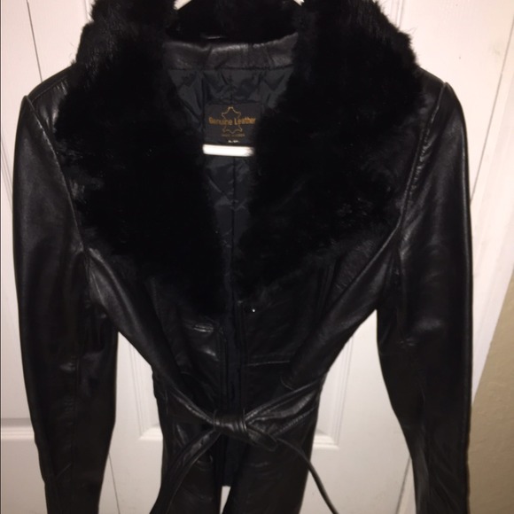 Antique genuine leather coat