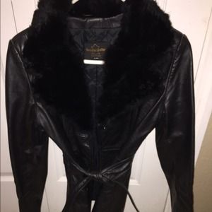 Antique genuine leather coat
