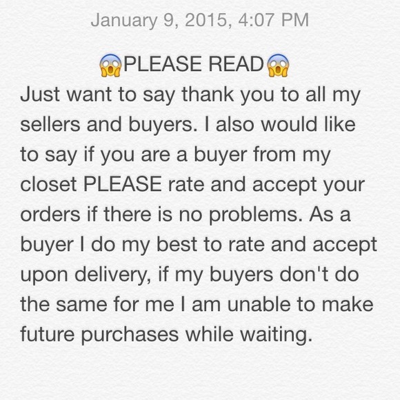 To my buyers, please read
