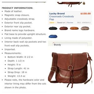Lucky Brand Crossroads LEATHER Crossbody