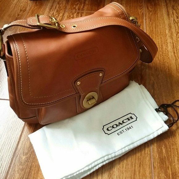 Authentic Coach brown leather handbag