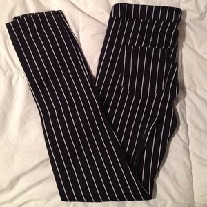 H&M black and white striped pants. NWT