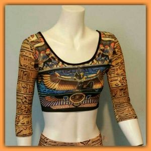 ✔SOLD- Egyptian print crop top