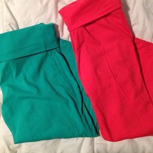 Pink and Green yoga pants