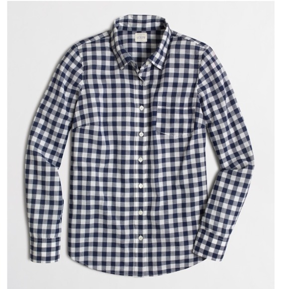 J. Crew Tops - Button down in navy check