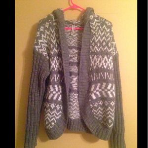 Gray and White Cardigan