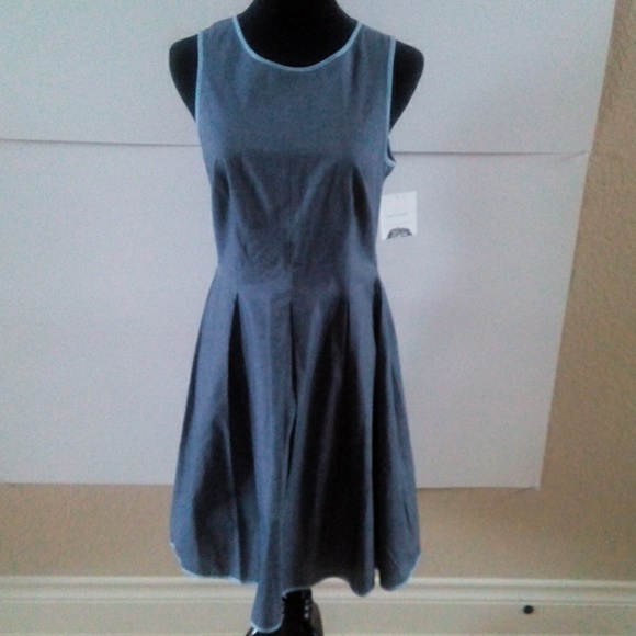 Donna morgan fit&flare dress- dark blue- 8 - Picture 1 of 3