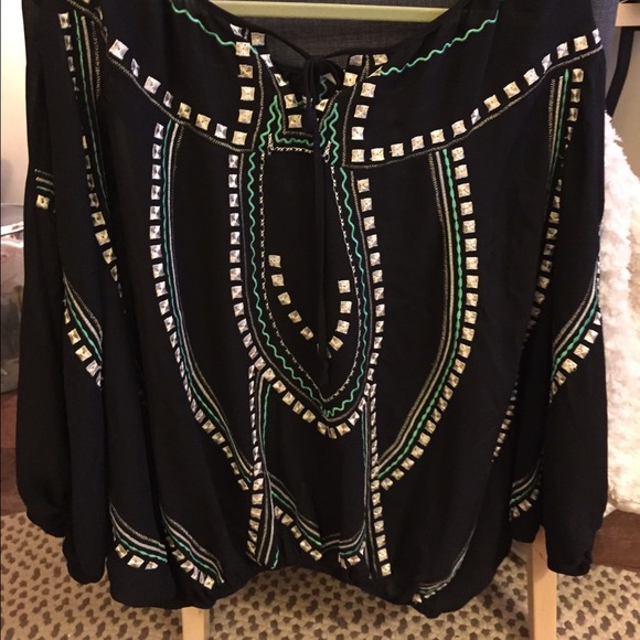 Black flowy boho top