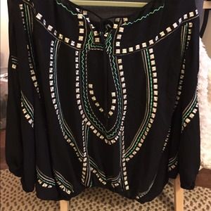 Black flowy boho top