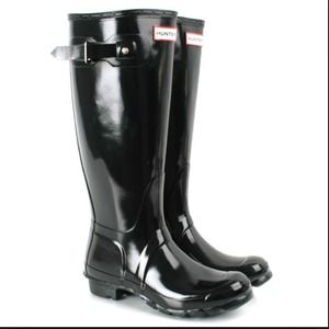 Hunter Black Gloss Tall Original Rain Boots