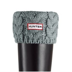 Gray Hunter Cable Knit Cuff Welly Socks Tall boot