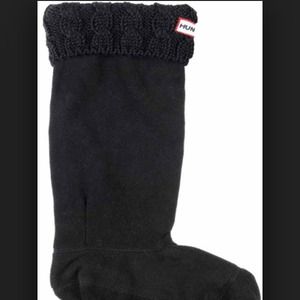 Black Cable Knit Cuff Welly Socks (for Tall boot)