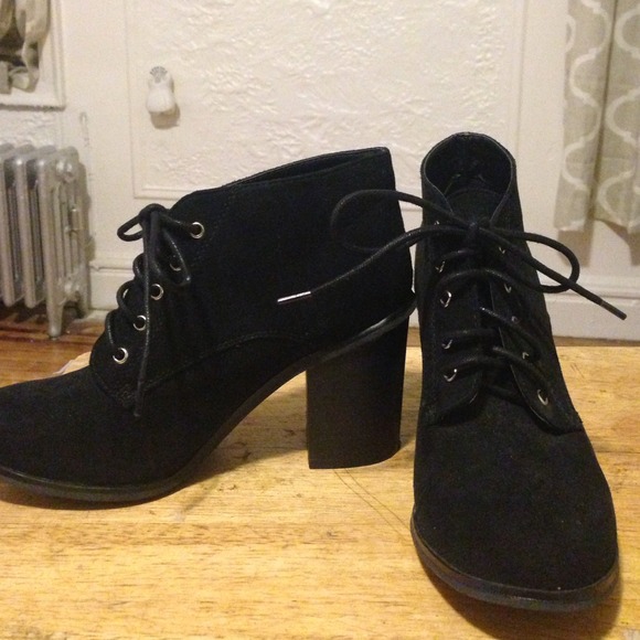 Suede black booties