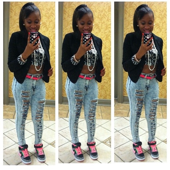 Vibrant Acid Wash High Waist Jeans