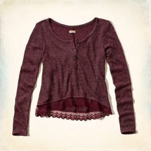 NWT Hollister Knit Shirt with Lace