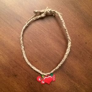 Choker with Heart, Strawberry, & Cherry charms